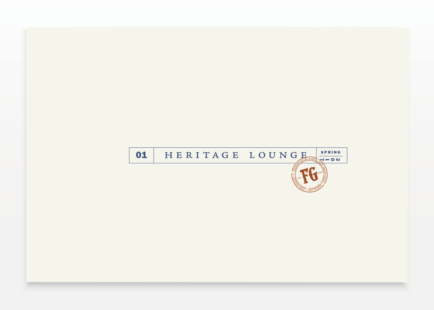 The Grotto SF Heritage Lounge Menu